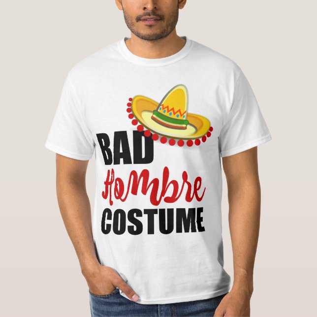 Bad Hombre Costume Colorful Sombrero T-Shirt (Vorderseite)