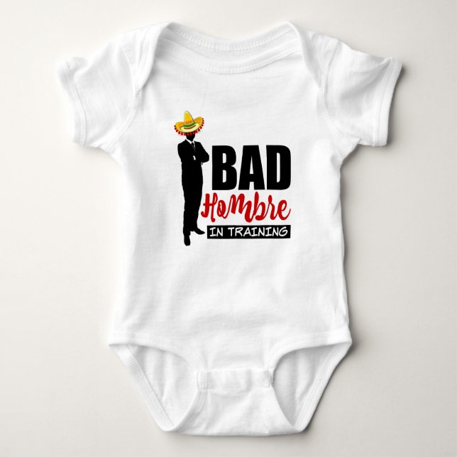 Bad Hombre in Ausbildung und Sombrero Baby Strampler (Vorderseite)