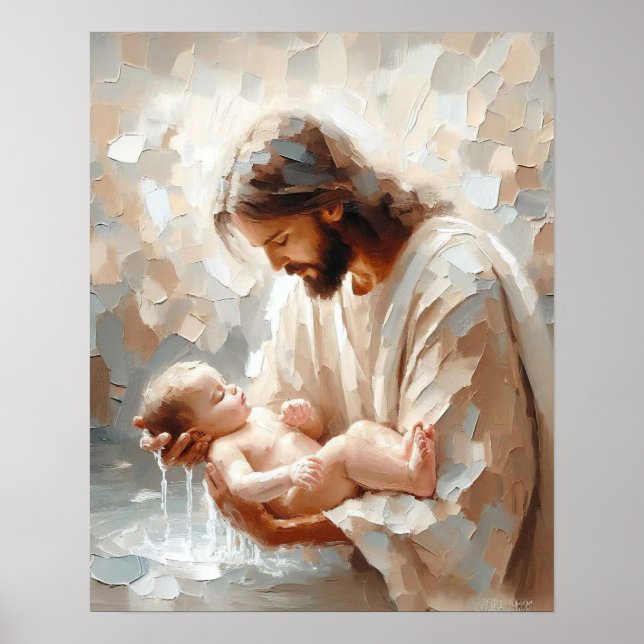 Bad in Liebe, Christliche Kunst, Kinderzimmer Kind Poster (Vorne)