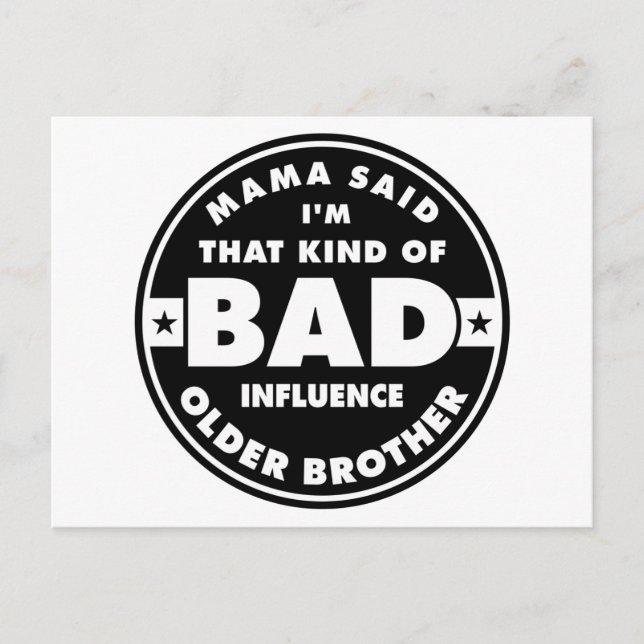 Bad Influence Brother Postkarte (Vorderseite)