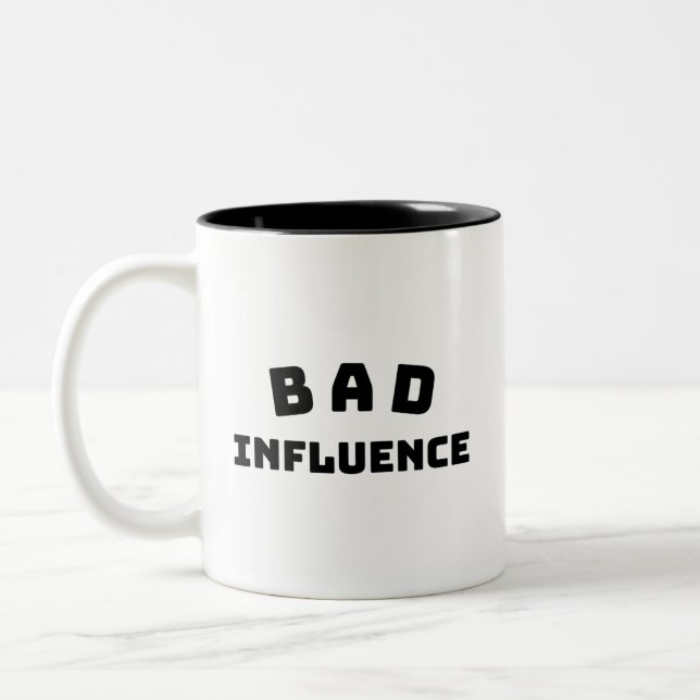 BAD Influence Classic Tasse – Fette schwarze Typog (Links)