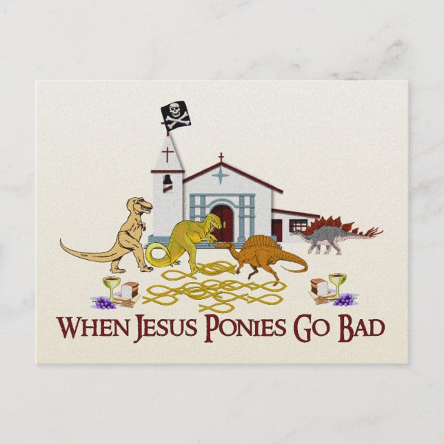 Bad Jesus Ponies Postkarte (Vorderseite)