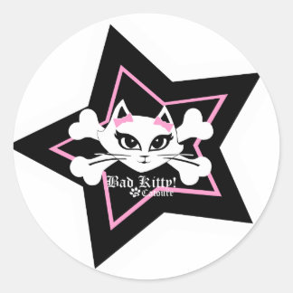 Bad Kitty Stickerz Runder Aufkleber