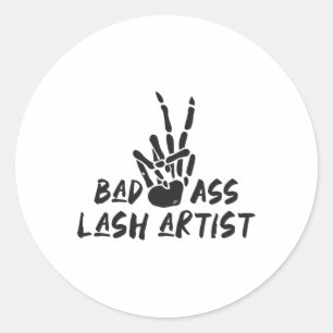 Bad Lash Artist Skelleton Hand Halloween Lash Arti Runder Aufkleber