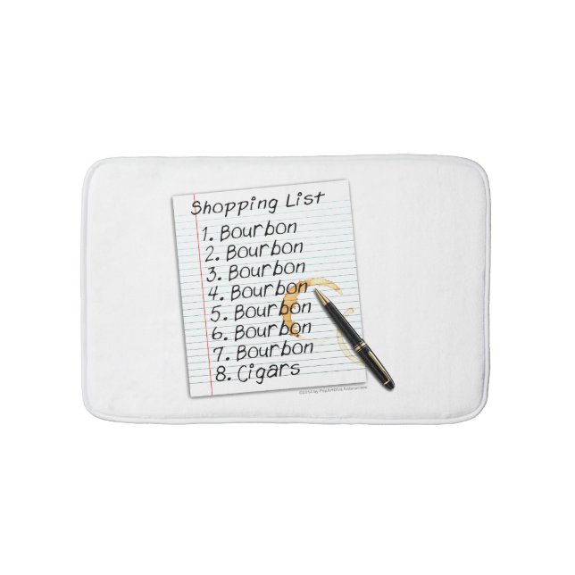 BAD MATS - BOURBON LOVERS SHOPPING LISTE BADEMATTE (Vorderseite)