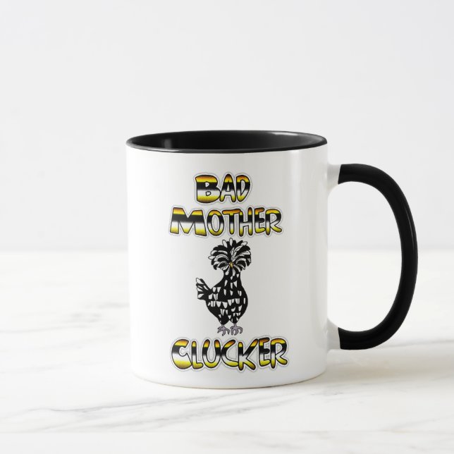Bad Mother Clucker Funny Chicken Puff Tasse (Rechts)