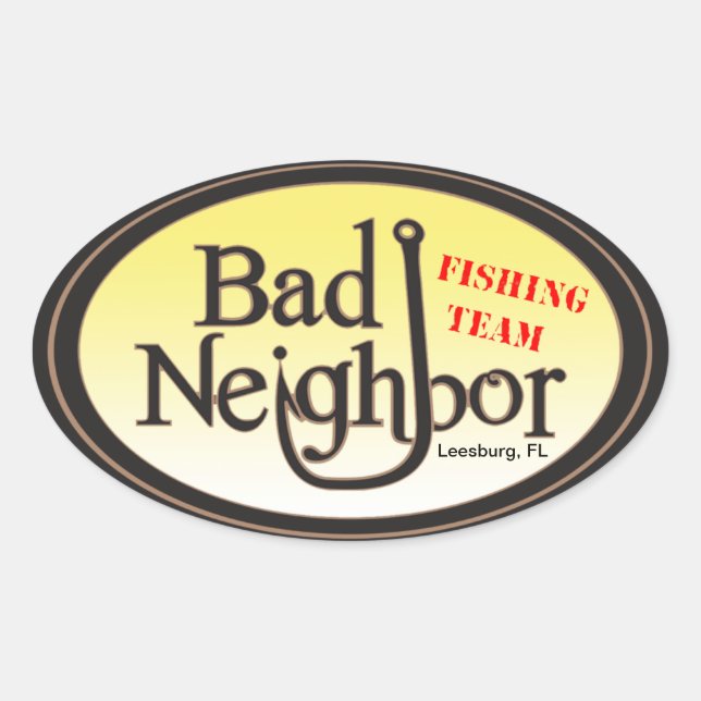 Bad Neighbor Oval Black Yellow Sticker (Vorderseite)