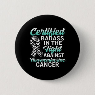 Bad Neuroendocrine Cancer Awareness Net Zebra Ribb Button