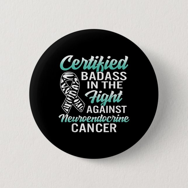 Bad Neuroendocrine Cancer Awareness Net Zebra Ribb Button (Vorderseite)