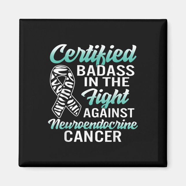 Bad Neuroendocrine Cancer Awareness Net Zebra Ribb Magnet (Vorne)