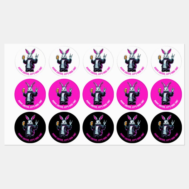 Bad Oaster Bunny! Hoppy Ostern, Lass's Have Fun! Etiketten (Blatt)