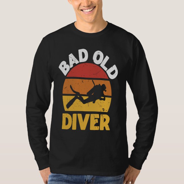 Bad Old Diver I Scuba Diver T-Shirt (Vorderseite)