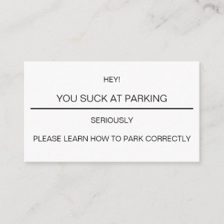 Bad Park Job Card Begleitkarte