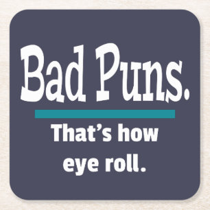 Bad Puns Eye Roll Vater Joke Funny Puns Rechteckiger Pappuntersetzer