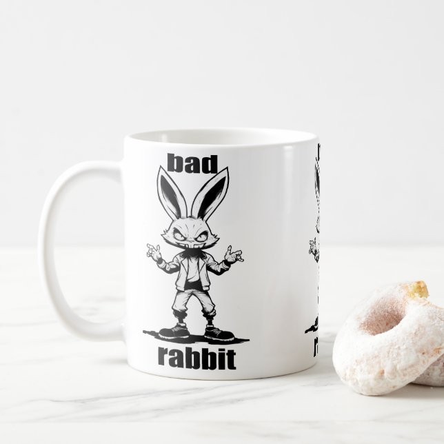 bad rabbit - böser hase Cartoon Tasse (Mit Donut)