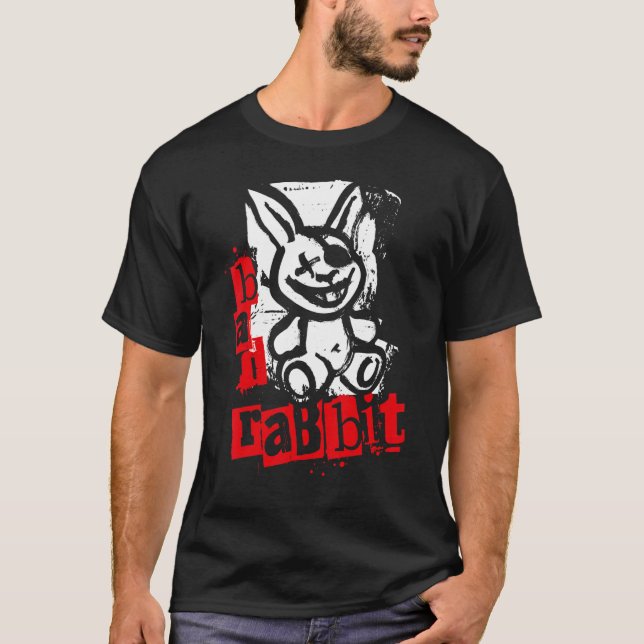 Bad Rabbit Rabbit als Grunge-Parodie T-Shirt (Vorderseite)