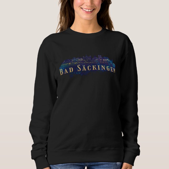 Bad Säckingen Germany City Skyline Silhouette Outl Sweatshirt (Vorderseite)