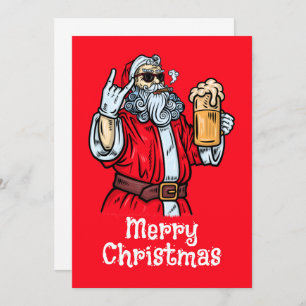 Bad Santa Claus, Rock, Bier und Zigar Einladung