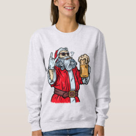 Bad Santa Claus, Rock, Bier und Zigar Sweatshirt