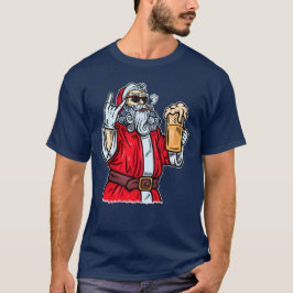 Bad Santa Claus, Rock, Bier und Zigar T-Shirt