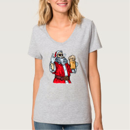 Bad Santa Claus, Rock, Bier und Zigar T-Shirt
