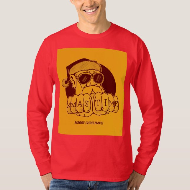 BAD SANTA GANGSTER SANTA CHRISTMAS T - SHIRT (Vorderseite)