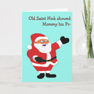Bad Santa POETRY Merkwürdiger Spaß Klassischer Wer Feiertagskarte