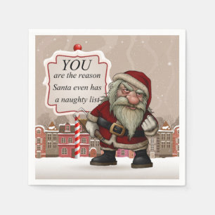 Bad Santa, White Standard Cocktail Papier Napkins Serviette