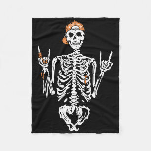Bad Skeleton Hand Rock Sommer Halloween Skull Wome Fleecedecke