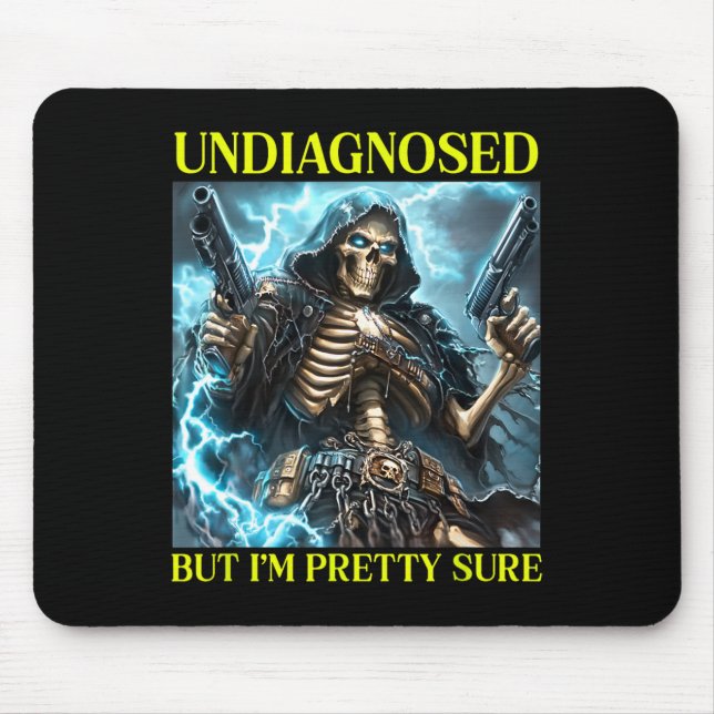 Bad Skeleton Undiagnostizierter Autismus Brainrot Mousepad (Vorne)