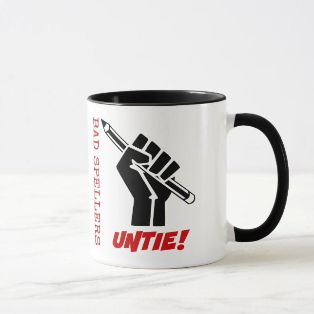 Bad Spellers Untie! Angestifteter Faustgrammar-Spa Tasse (Rechts)