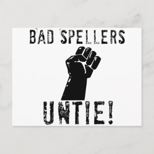 Bad Spellers UNTIE!! Postkarte