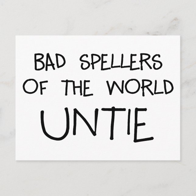 Bad Spellers Untie Postkarte (Vorderseite)