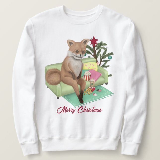 Bad Taxidermy Fox Christmas T - Shirt (Design vorne)