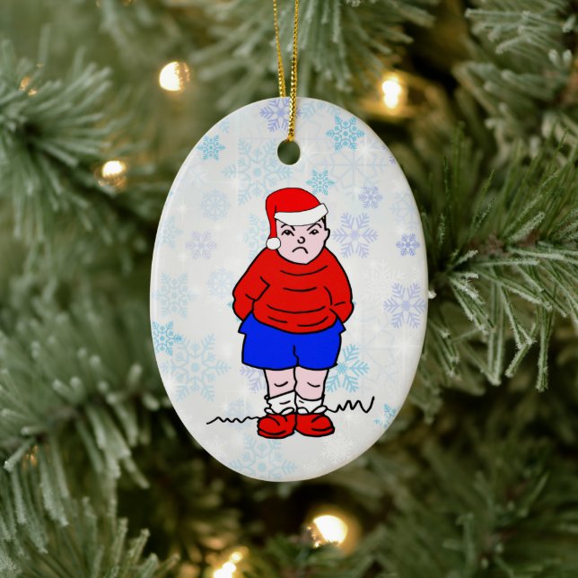 Bad Tempered Boy Weihnachten Keramik Ornament (Baum)
