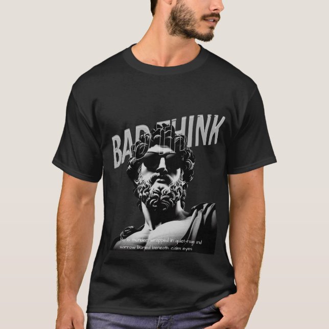 Bad Thinks dunkler Kunststil T-Shirt (Vorderseite)