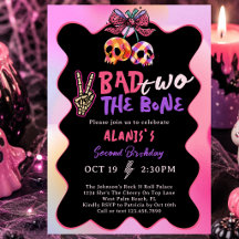 Bad Two, das Knochen rosa Lila 2. Geburtstag Party