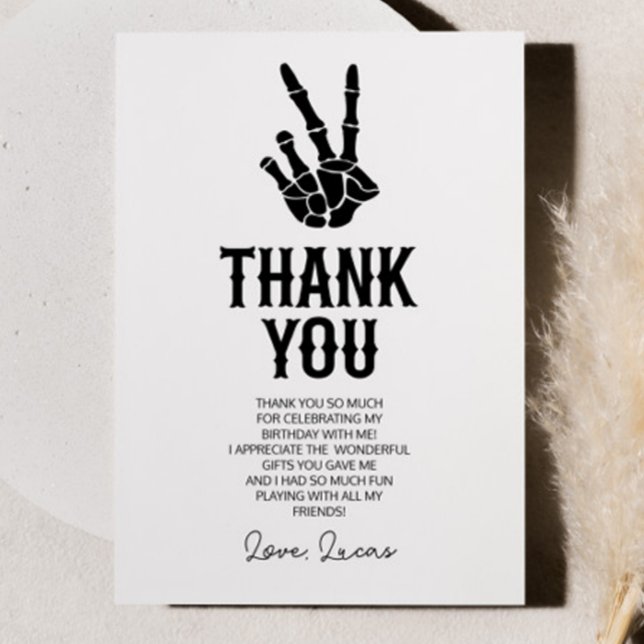 Bad Two das Knochenskelett 2. Geburtstag Party Dankeskarte (Von Creator hochgeladen)