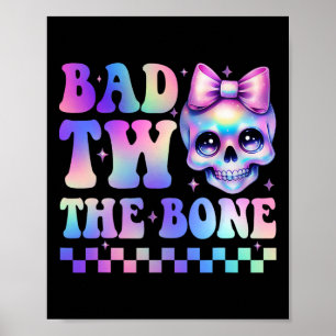 Bad Two der Knochen 2. Geburtstag Kind Gefärbte Kr Poster