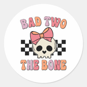 Bad Two der Knochen Geburtstag 2 Jahre alt Geburts Runder Aufkleber