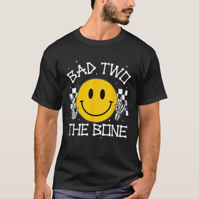 Bad Two The Bone 2nd Birthday 2 Years Old Boy Matc T-Shirt (Vorderseite)