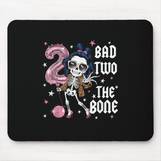 Bad Two The Bone Party Dekorationen Boy Girl 2nd B Mousepad (Vorne)