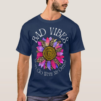 Bad Vibes passt nicht zu meinem Outfit Retro Leopa T-Shirt