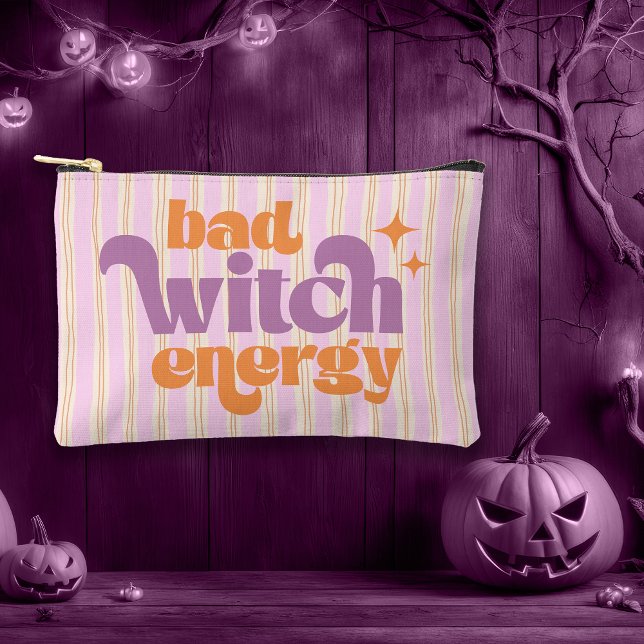 Bad Witch Energie Orange und Lila gestreift Zubehörtasche (Von Creator hochgeladen)