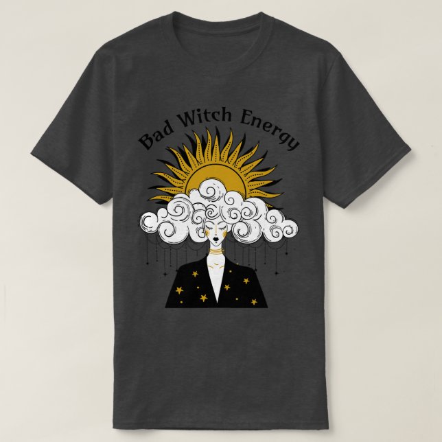 Bad Witch Energy Halloween Magie T-Shirt (Design vorne)