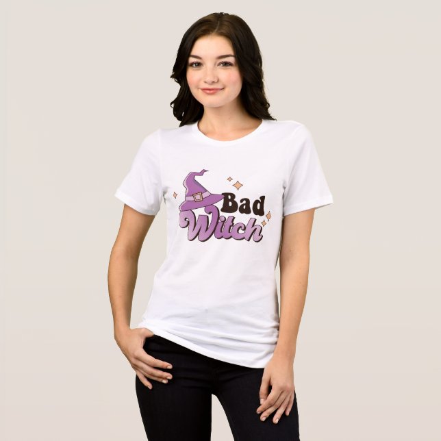 Bad Witch Halloween Tri-Blend Shirt (Vorderseite voll)