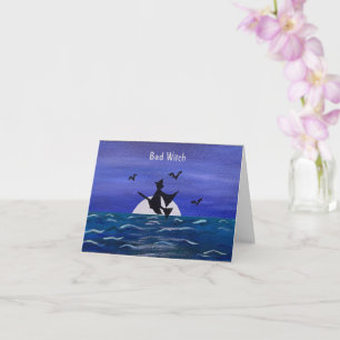 Bad Witch Ocean Moonrise Card (Vorderseite) Karte