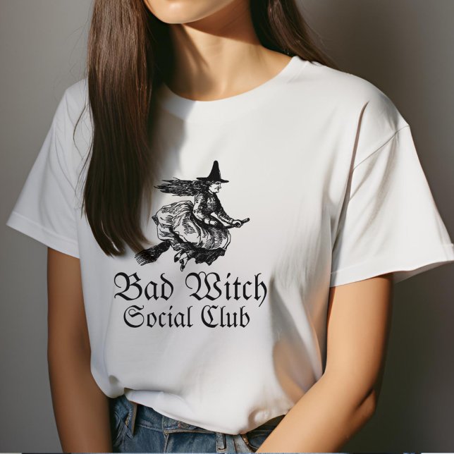 Bad Witch Social Club Womens Halloween T-Shirt (Von Creator hochgeladen)
