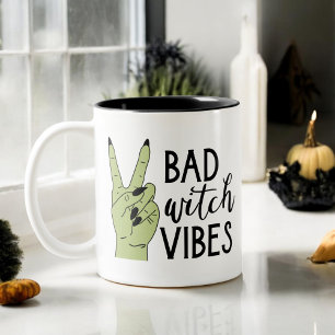 Bad Witch Vibes Modernes Halloween Zweifarbige Tasse