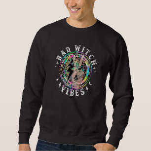 Bad Witch Vibes Peace Hand Leopard Hexen Gothic Sweatshirt